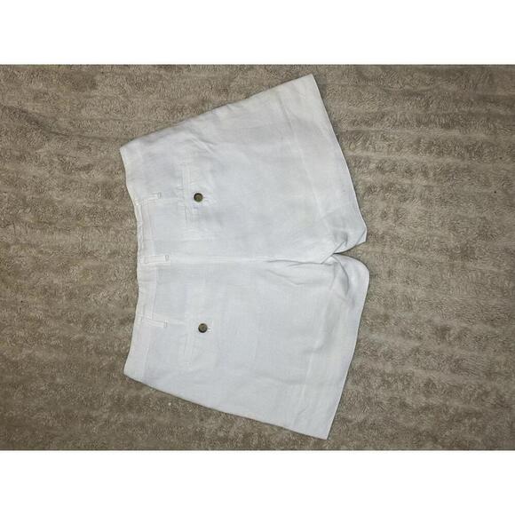LOFT classic white linen mid-rise casual shorts Size 2 - Picture 5 of 6